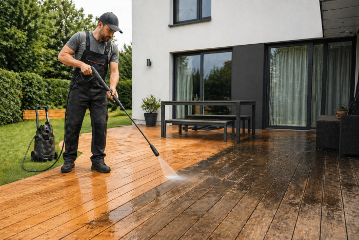 Nettoyage haute pression : une terrasse comme neuve